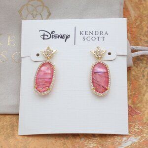 New Kendra Scott Light Pink Abalone Disney Dana Earrings Gold